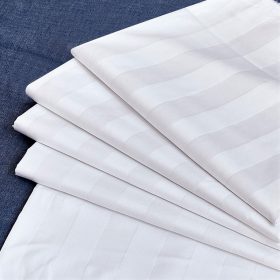 Set 10 servete de masa bumbac 100% , Damasc, cu latime dungi 2 cm - 35x45 cm, alb