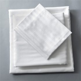 Set 10 servete de masa 35x35 cm, 100% bumbac, damasc cu latime dungi de 1 cm, alb
