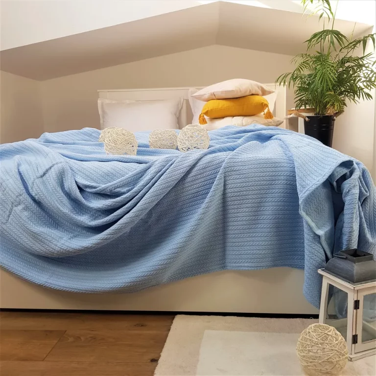 Cuvertura de pat Pique 220x240cm , bumbac 100% - Blue