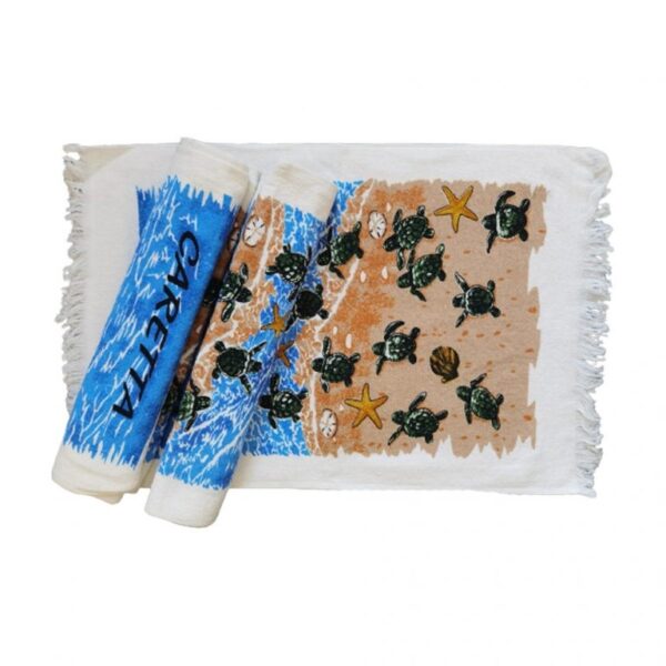 Pachet 3 prosoape bucatarie cu ciucuri, 100% bumbac, 40x60 cm, decor broscute testoase