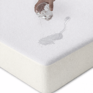 Husa impermeabila pentru saltea - 120×200+25 cm, tesatura catifea, alba - imagine 4