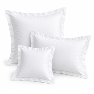 Set 2 fete de perna - Ranforce, cu rame decorative Oxford, 100% bumbac, alb - imagine 5