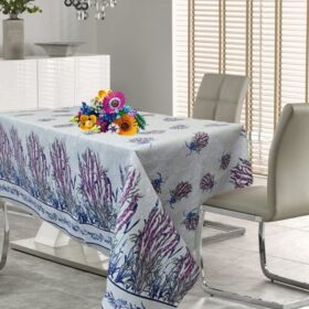 Fata de masa Kotonia Home - Picnic, 100% bumbac, 160x300 cm, creton, decor lavanda