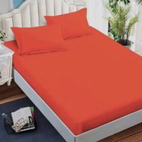 Husa de pat cu elastic, tricot, 100% bumbac, ceramic