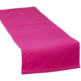 Napron decorativ pentru masa - 45x180 cm, creton uni, 100% bumbac, fuxia