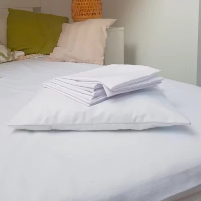 Pachet 5 fete de perna Hotel - 40x40 cm, 100% bumbac, Olandina, alb - imagine 2