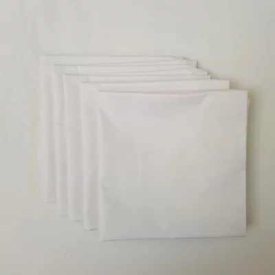 Set 6 fete de perna, 40x40 cm, 100% bumbac, olandina, alb - imagine 6