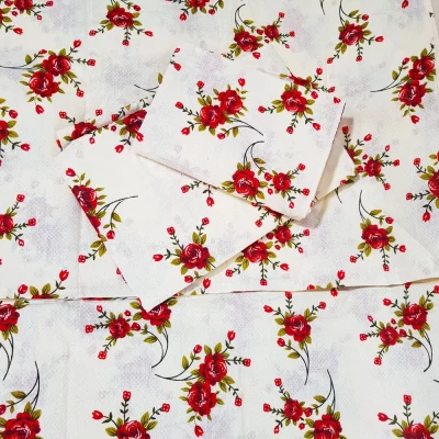 Lenjerie de pat 2 persoane, tesatura clasica neteda, 100% bumbac, decor floral - 36 - imagine 5