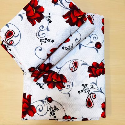 Lenjerie de pat 2 persoane, tesatura clasica neteda, 100% bumbac, decor floral - 03 - imagine 3