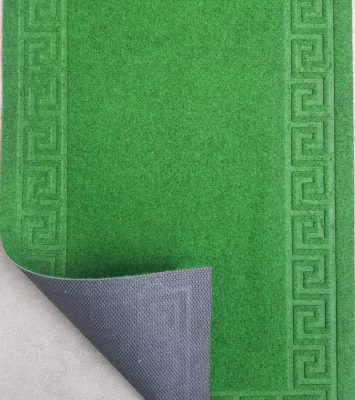 Covor de intrare antiderapant - Decor greek border uni - 45x75cm - verde - imagine 3