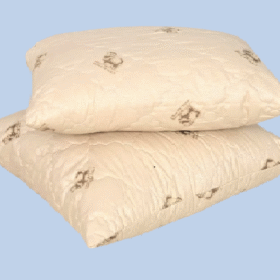 Perna matlasata cu umplutura din puf siliconizat si LANA, 50x70 cm, 630 g - Merino