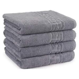 Prosop baie Greek Border Jacquard, 100% bumbac, 500g/mp - Gri antracit - imagine 3