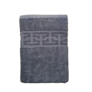 Prosop baie Greek Border Jacquard, 100% bumbac, 500g/mp - Gri antracit - imagine 2