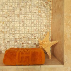 Prosop baie Greek Border Jacquard, 100% bumbac, 400 gr/mp - Mustar