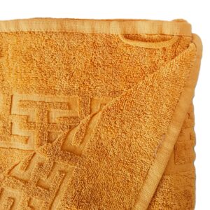 Prosop baie Greek Border Jacquard, 100% bumbac, 400 gr/mp - Mustar - imagine 5
