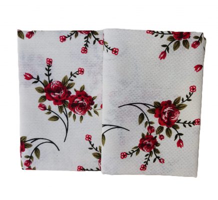 Lenjerie de pat 2 persoane, tesatura clasica neteda, 100% bumbac, decor floral - 36 - imagine 4