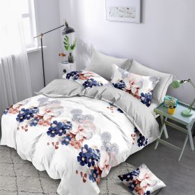 Lenjerie finet gros XXL cu cearceaf pat - Model floral, 6 piese, YoYo, 14
