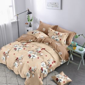 Lenjerie finet gros XXL cu cearceaf pat - Model floral, 6 piese, YoYo, 15