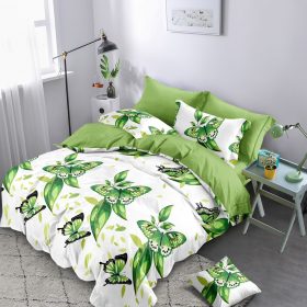 Lenjerie finet gros XXL cu cearceaf pat - Model fluturi, 6 piese, YoYo, 16