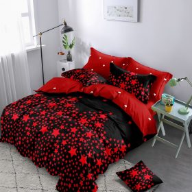 Lenjerie finet gros XXL cu cearceaf pat - Model stelute, 6 piese, YoYo, 03