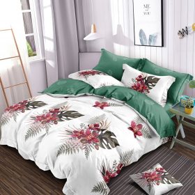 Lenjerie finet gros XXL cu cearceaf pat - Model floral, 6 piese, YoYo, 04