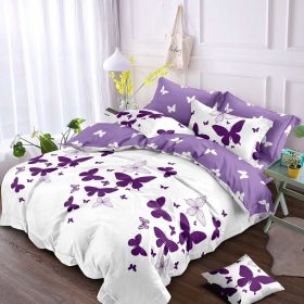 Lenjerie finet gros XXL cu cearceaf pat - Model fluturi, 6 piese, YoYo, 05