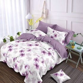 Lenjerie finet gros XXL cu cearceaf pat - Model floral, 6 piese, YoYo, 06