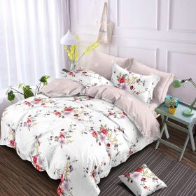 Lenjerie finet gros, XXL cu cearceaf pat - Model floral, 6 piese, YoYo, 23