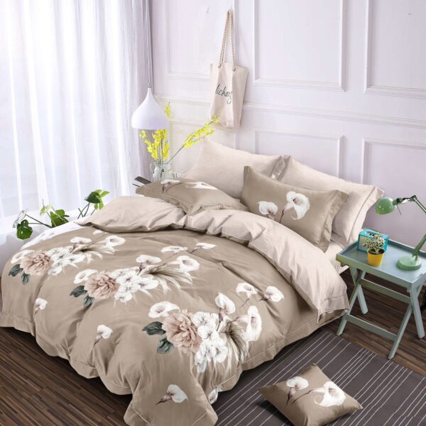 Lenjerie finet gros, XXL cu cearceaf pat - Model floral, 6 piese, YoYo, 27