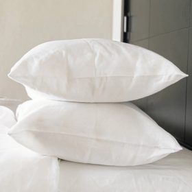 Promo - pachet 2 fete de perna 40x40 cm, damasc 100% bumbac, alb