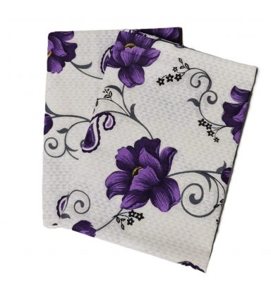Lenjerie de pat 2 persoane, tesatura clasica neteda, 100% bumbac, decor floral - 01 - imagine 2