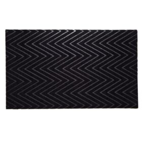 Covor de intrare antiderapant - zig zag uni - 45x75 cm - negru