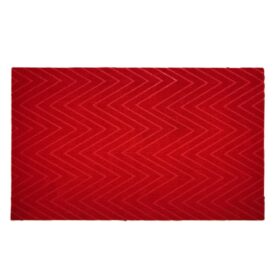 Covor de intrare antiderapant - zig zag uni - 45x75 cm - rosu