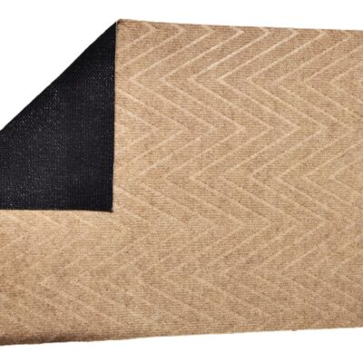 Covor de intrare antiderapant - zig zag uni - 45x75 cm - bej - imagine 2
