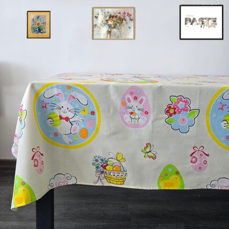 Fata de masa Decor Paste, 70% bumbac, 30% poliester, crem, 04
