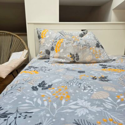 Pachet cearceaf de pat 220x240 + 2 fete de perna 50x70 cm, tesatura clasica neteda, 100% bumbac, 011 - imagine 5