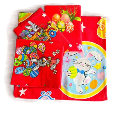 Pachet 4 fete perna Decor Paste, 40x40 cm, rosu