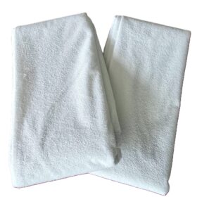 set 2 fete de perna Impermeabile cotton, textura buclata, prosop, 50x70 cm, albe