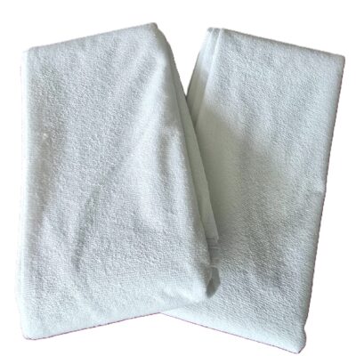 set 2 fete de perna Impermeabile cotton, textura buclata, prosop, 50x70 cm, albe