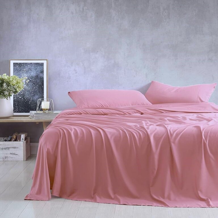 Cearceaf de pat Kotonia Home, 100% bumbac, Olandina color, 220x240 cm, roz pal