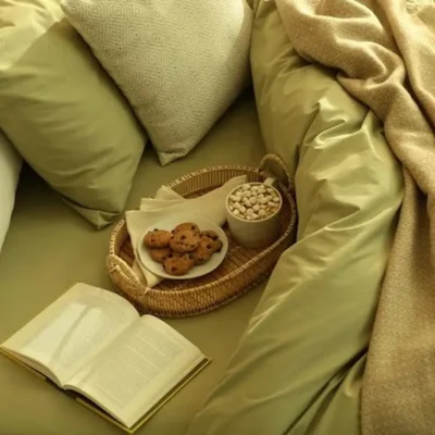 Set 2 Fete de perna Kotonia Home Hotel, 100% bumbac, Olandina color, dimensiunea 50x70 cm, olive