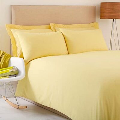 Cearsaf de pat Kotonia Home, 100% bumbac, Olandina color, 220x240 cm, galben pai - imagine 3