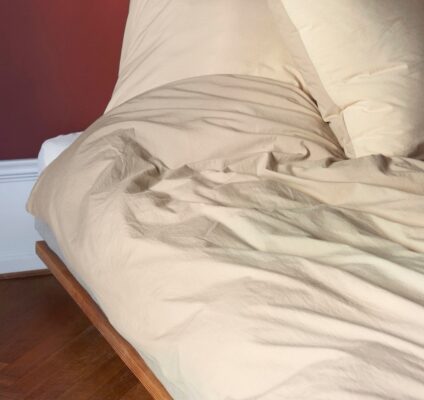 Cearceaf de pat Kotonia Home, 100% bumbac, Olandina color, 220x240 cm, cappuccino - imagine 2