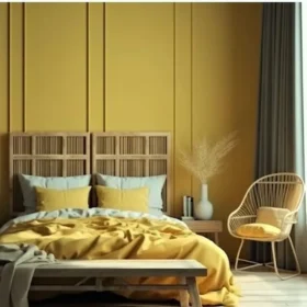 Cearceaf de pat Kotonia Home, 100% bumbac, Olandina color, 220x240 cm, galben