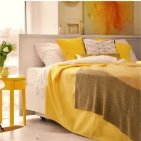 Set 2 Fete de perna Kotonia Home Hotel, 100% bumbac, Olandina color,  dimensiunea 50x70 cm, galben