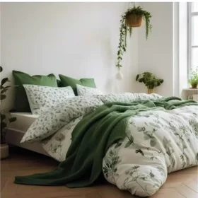 Set 2 Fete de perna Kotonia Home Hotel, 100% bumbac, Olandina color,  dimensiunea 50x70 cm, verde army