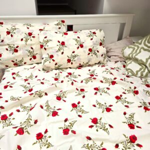 Pachet cearceaf de pat 220x240 + 2 fete de perna 50x70 cm, tesatura clasica neteda, 100% bumbac, 021 - imagine 4