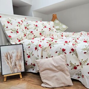 Pachet cearceaf de pat 220x240 + 2 fete de perna 50x70 cm, tesatura clasica neteda, 100% bumbac, 021
