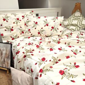 Pachet cearceaf de pat 220x240 + 2 fete de perna 50x70 cm, tesatura clasica neteda, 100% bumbac, 021 - imagine 2