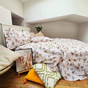 Pachet cearceaf de pat 220x240 + 2 fete de perna 50x70 cm, tesatura clasica neteda, 100% bumbac, 024